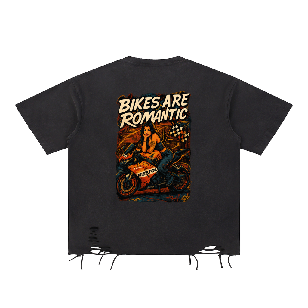 Snow Washed "Bikes Are Romantic" T-Shirt